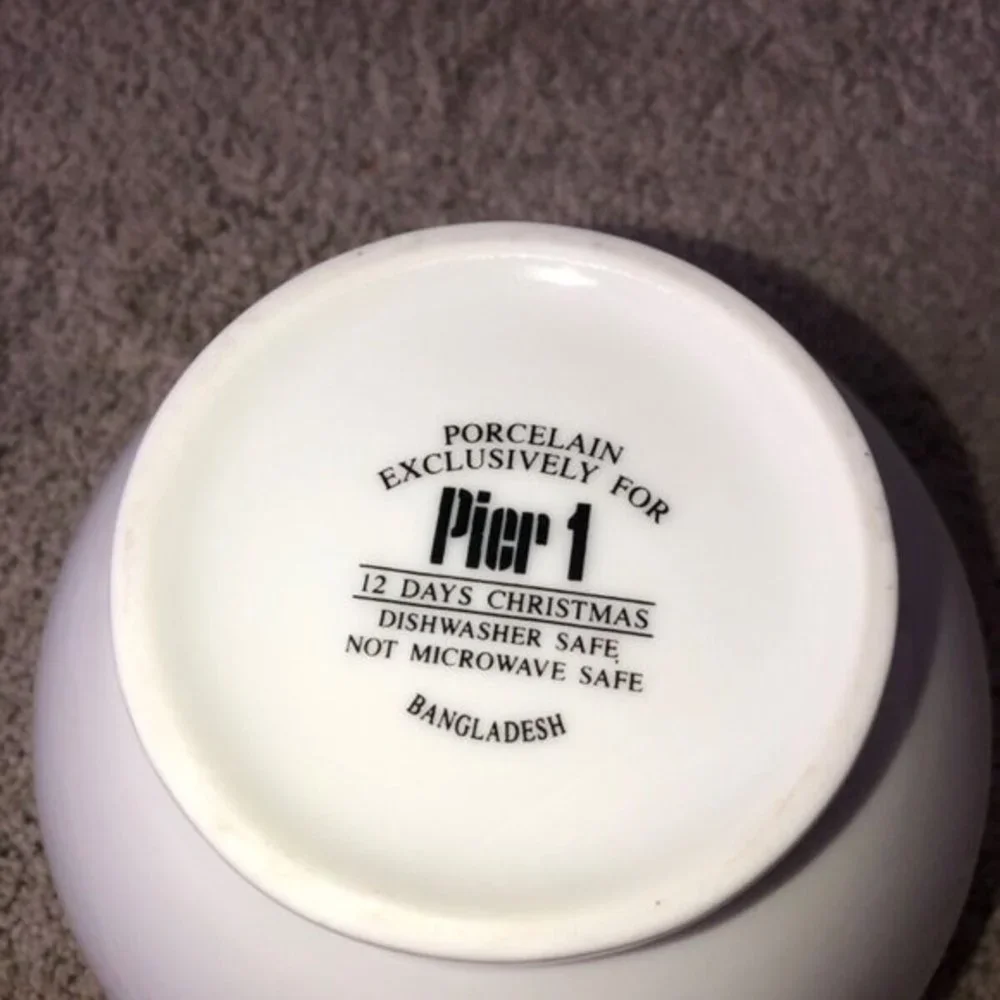 Pier 1 Partridge in a pear Tree 12 days of Christmas Soup Cereal Bowl‎